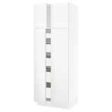 SEKTION / MAXIMERA High cabinet w 4 doors/5 drawers, white/Voxtorp matte white, 30x24x80 "