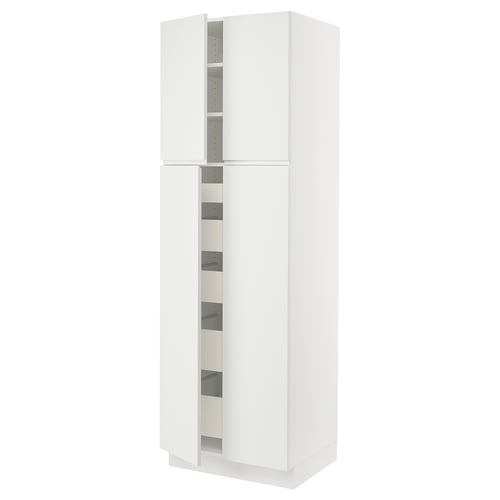 White SEKTION kitchen cabinet, matte, rectangular, four doors, modern design.