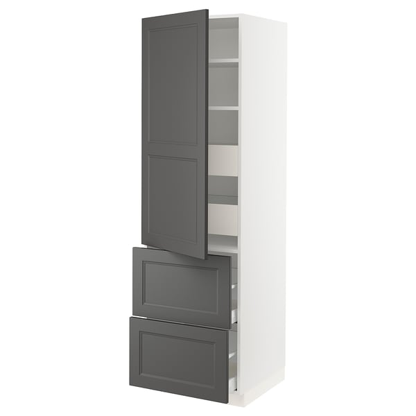 SEKTION / MAXIMERA high w/door & 4 drawers, white/Axstad dark gray, 24x24x80" IKEA