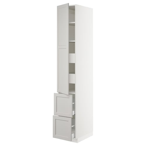 SEKTION kitchen cabinet with adjustable shelves and drawers.