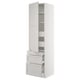 White SEKTION kitchen cabinet with adjustable shelves and drawers.