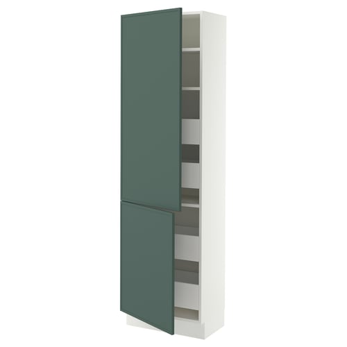 SEKTION / MAXIMERA High cb w 2 doors/shelves/4 drawers, white/Aspudden dark gray-green, 24x15x80 "