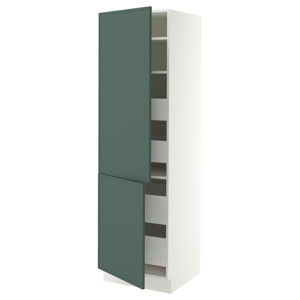 SEKTION / MAXIMERA High cb w 2 doors/shelves/4 drawers, white/Aspudden dark gray-green, 24x24x80 "