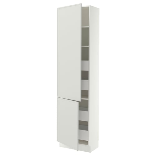 SEKTION / MAXIMERA High cb w 2 doors/shelves/4 drawers, white/Aspudden light gray, 24x15x90 "