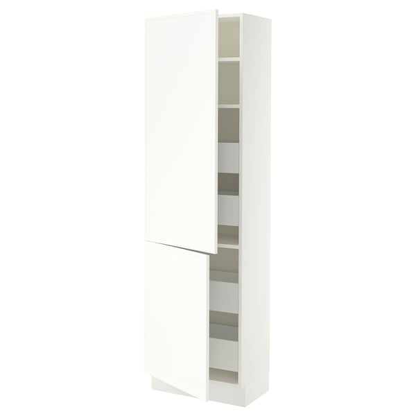 SEKTION / MAXIMERA High cb w 2 doors/shelves/4 drawers, white/Aspudden matte white, 24x15x80 "