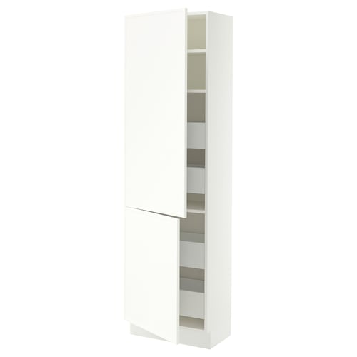 SEKTION / MAXIMERA High cb w 2 doors/shelves/4 drawers, white/Aspudden matte white, 24x15x80 "