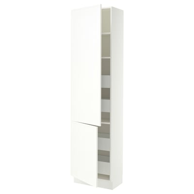 SEKTION / MAXIMERA High cb w 2 doors/shelves/4 drawers, white/Aspudden matte white, 24x15x90 "