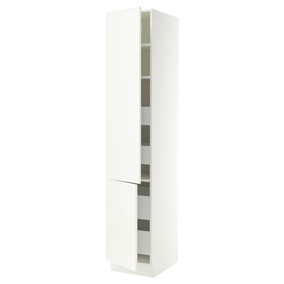 SEKTION / MAXIMERA High cb w 2 doors/shelves/4 drawers, white/Aspudden matte white, 18x24x90 "