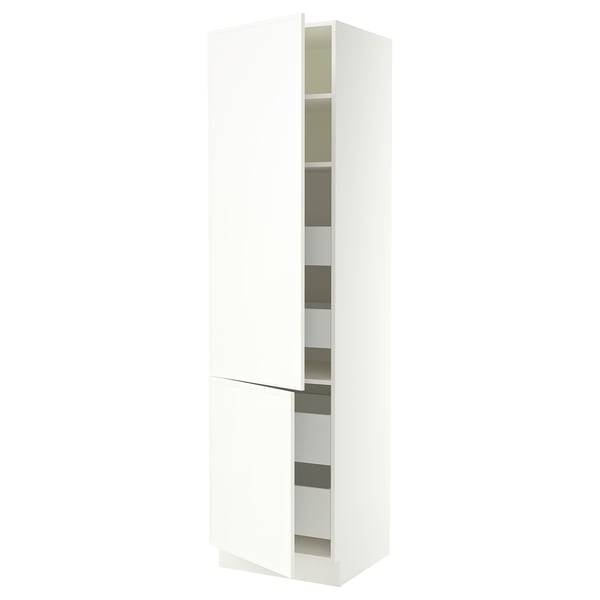 SEKTION / MAXIMERA High cb w 2 doors/shelves/4 drawers, white/Aspudden matte white, 24x24x90 "