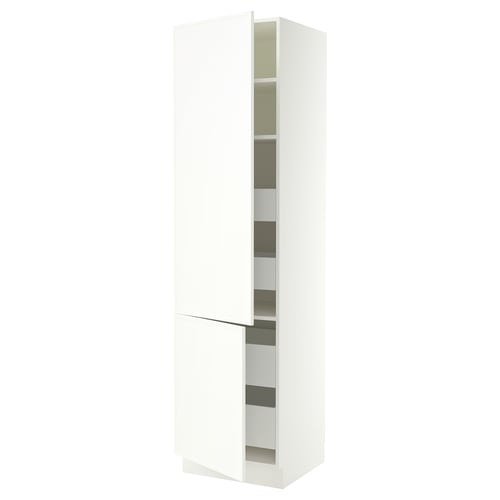 SEKTION / MAXIMERA High cb w 2 doors/shelves/4 drawers, white/Aspudden matte white, 24x24x90 "