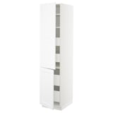 SEKTION / MAXIMERA High cb w 2 doors/shelves/4 drawers, white/Axstad matte white, 18x24x80 "
