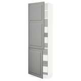 SEKTION / MAXIMERA High cb w 2 doors/shelves/4 drawers, white/Bodbyn gray, 24x15x80 "