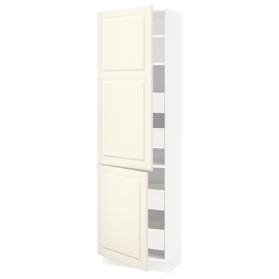 SEKTION / MAXIMERA High cb w 2 doors/shelves/4 drawers, white/Bodbyn off-white, 24x15x80 "