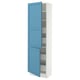 SEKTION / MAXIMERA High cb w 2 doors/shelves/4 drawers, white/Lerhyttan blue, 24x15x80 "