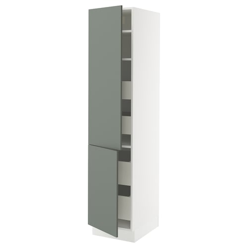 SEKTION kitchen cabinet a grey-green nickebo door, adjustable shelves, and sturdy frame.