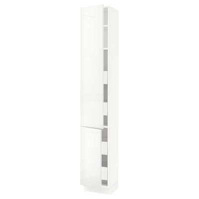 SEKTION / MAXIMERA High cb w 2 doors/shelves/4 drawers, white/Ringhult white, 15x15x90 "