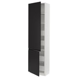 SEKTION / MAXIMERA High cb w 2 doors/shelves/4 drawers, white/Upplöv matte anthracite, 24x15x90 "