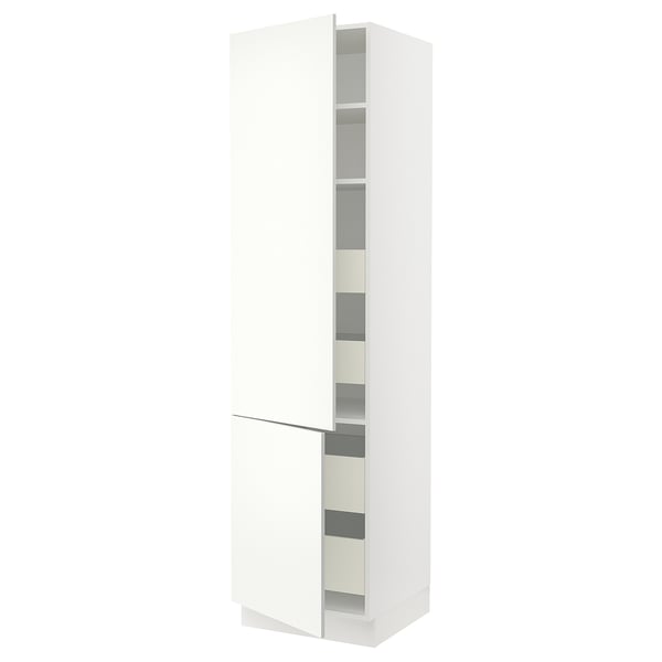 SEKTION / MAXIMERA High cb w 2 doors/shelves/4 drawers, white/Vallstena white, 24x24x90 "