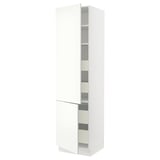 SEKTION / MAXIMERA High cb w 2 doors/shelves/4 drawers, white/Vallstena white, 24x24x90 "
