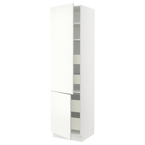 SEKTION white kitchen cabinet with adjustable shelves, soft-closing door.