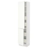 SEKTION / MAXIMERA High cb w 2 doors/shelves/4 drawers, white/Vallstena white, 18x15x80 "