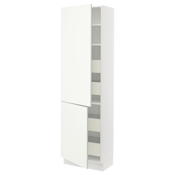 SEKTION / MAXIMERA High cb w 2 doors/shelves/4 drawers, white/Vallstena white, 24x15x80 "