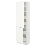 SEKTION / MAXIMERA High cb w 2 doors/shelves/4 drawers, white/Vallstena white, 24x15x80 "