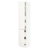 SEKTION / MAXIMERA High cb w 2 doors/shelves/4 drawers, white/Veddinge white, 15x24x80 "
