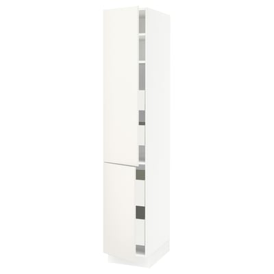 SEKTION / MAXIMERA High cb w 2 doors/shelves/4 drawers, white/Veddinge white, 15x24x80 "