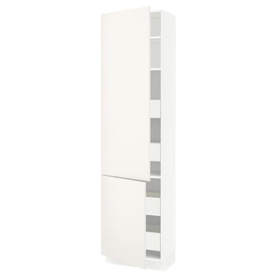 SEKTION / MAXIMERA High cb w 2 doors/shelves/4 drawers, white/Veddinge white, 24x15x90 "