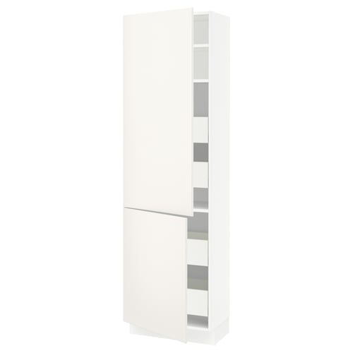 SEKTION white kitchen cabinet, sleek design, adjustable shelves, soft-closing doors.