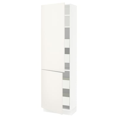 SEKTION / MAXIMERA High cb w 2 doors/shelves/4 drawers, white/Veddinge white, 24x15x80 "