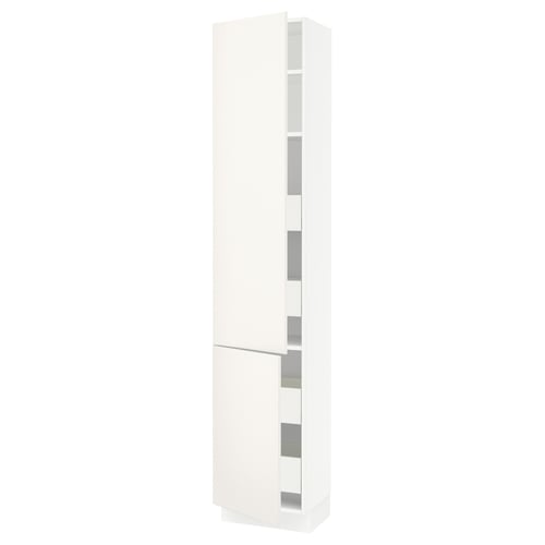 SEKTION white kitchen cabinet, sleek, modern design with adjustable shelves.