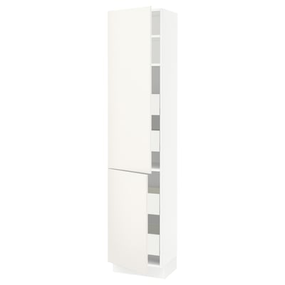 SEKTION / MAXIMERA High cb w 2 doors/shelves/4 drawers, white/Veddinge white, 18x15x80 "