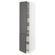 SEKTION / MAXIMERA High cb w 2 doors/shelves/4 drawers, white/Voxtorp dark gray, 18x24x80 "