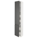 SEKTION / MAXIMERA High cb w 2 doors/shelves/4 drawers, white/Voxtorp dark gray, 18x15x90 "