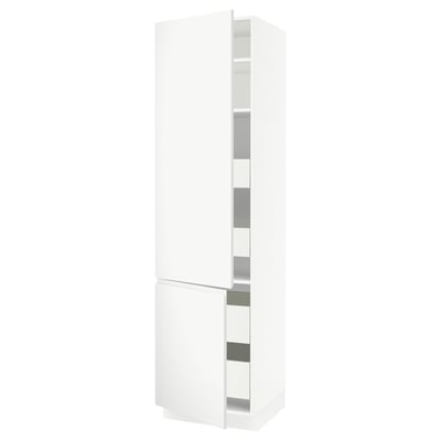 SEKTION / MAXIMERA High cb w 2 doors/shelves/4 drawers, white/Voxtorp matte white, 24x24x90 "