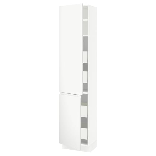 SEKTION white kitchen cabinet, matte finish, adjustable shelves, two doors with soft close hinges.