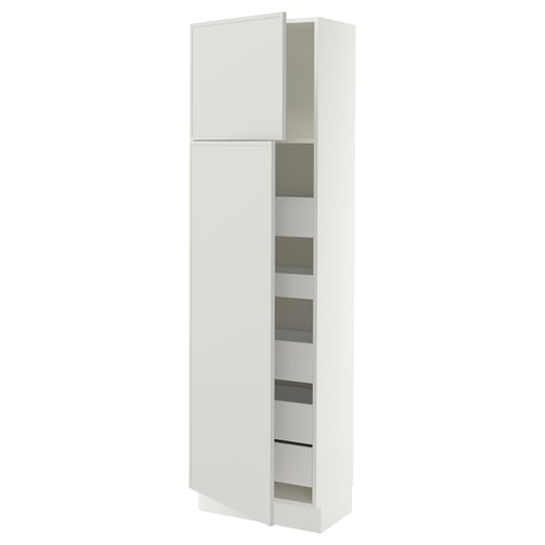SEKTION / MAXIMERA High cb w 2 doors/shelves/5 drawers, white/Aspudden light gray, 24x15x80 "
