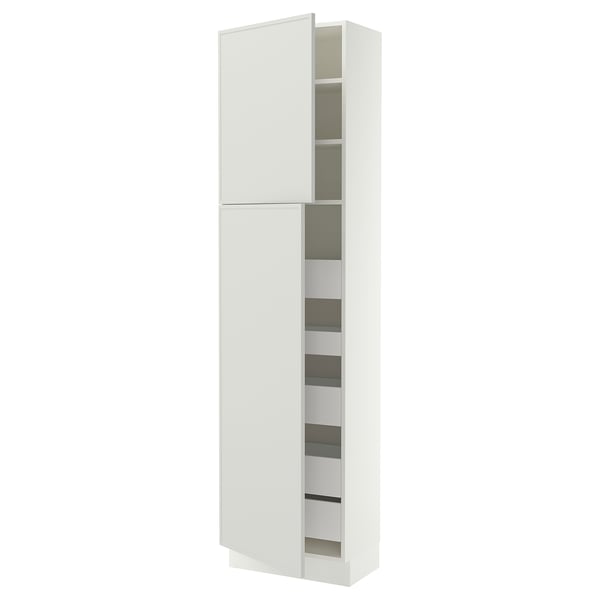 SEKTION / MAXIMERA High cb w 2 doors/shelves/5 drawers, white/Aspudden light gray, 24x15x90 "