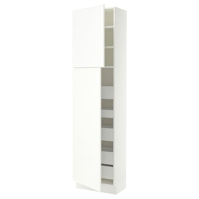 SEKTION / MAXIMERA High cb w 2 doors/shelves/5 drawers, white/Aspudden matte white, 24x15x90 "