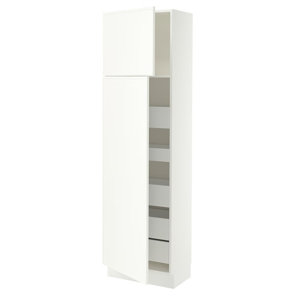 SEKTION / MAXIMERA High cb w 2 doors/shelves/5 drawers, white/Aspudden matte white, 24x15x80 "