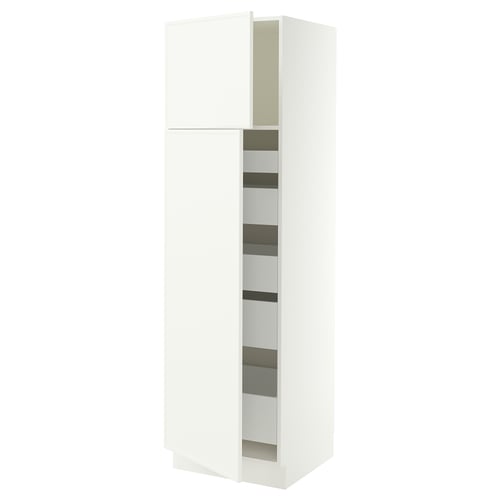 SEKTION / MAXIMERA High cb w 2 doors/shelves/5 drawers, white/Aspudden matte white, 24x24x80 "