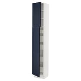 SEKTION / MAXIMERA High cb w 2 doors/shelves/5 drawers, white Axstad/matte blue, 15x15x90 "