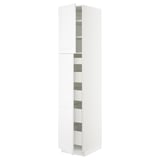 SEKTION / MAXIMERA High cb w 2 doors/shelves/5 drawers, white/Axstad matte white, 18x24x90 "