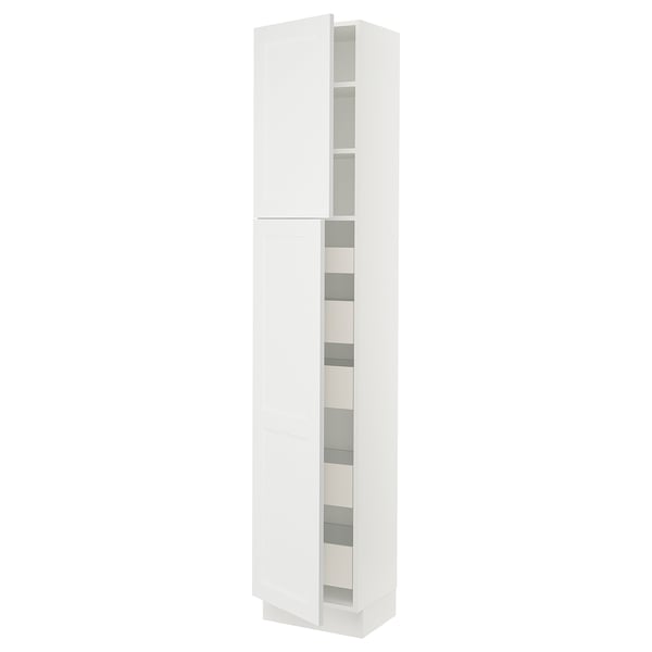 SEKTION / MAXIMERA High cb w 2 doors/shelves/5 drawers, white/Axstad matte white, 18x15x90 "