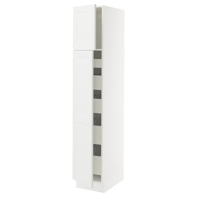 SEKTION / MAXIMERA High cb w 2 doors/shelves/5 drawers, white/Axstad matte white, 15x24x80 "