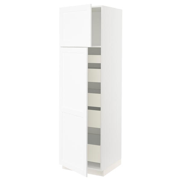 SEKTION / MAXIMERA High cb w 2 doors/shelves/5 drawers, white Enköping/white wood effect, 24x24x80 "