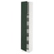 SEKTION / MAXIMERA High cb w 2 doors/shelves/5 drawers, white/Havstorp deep green, 15x15x80 "