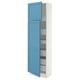 SEKTION / MAXIMERA High cb w 2 doors/shelves/5 drawers, white/Lerhyttan blue, 24x15x80 "